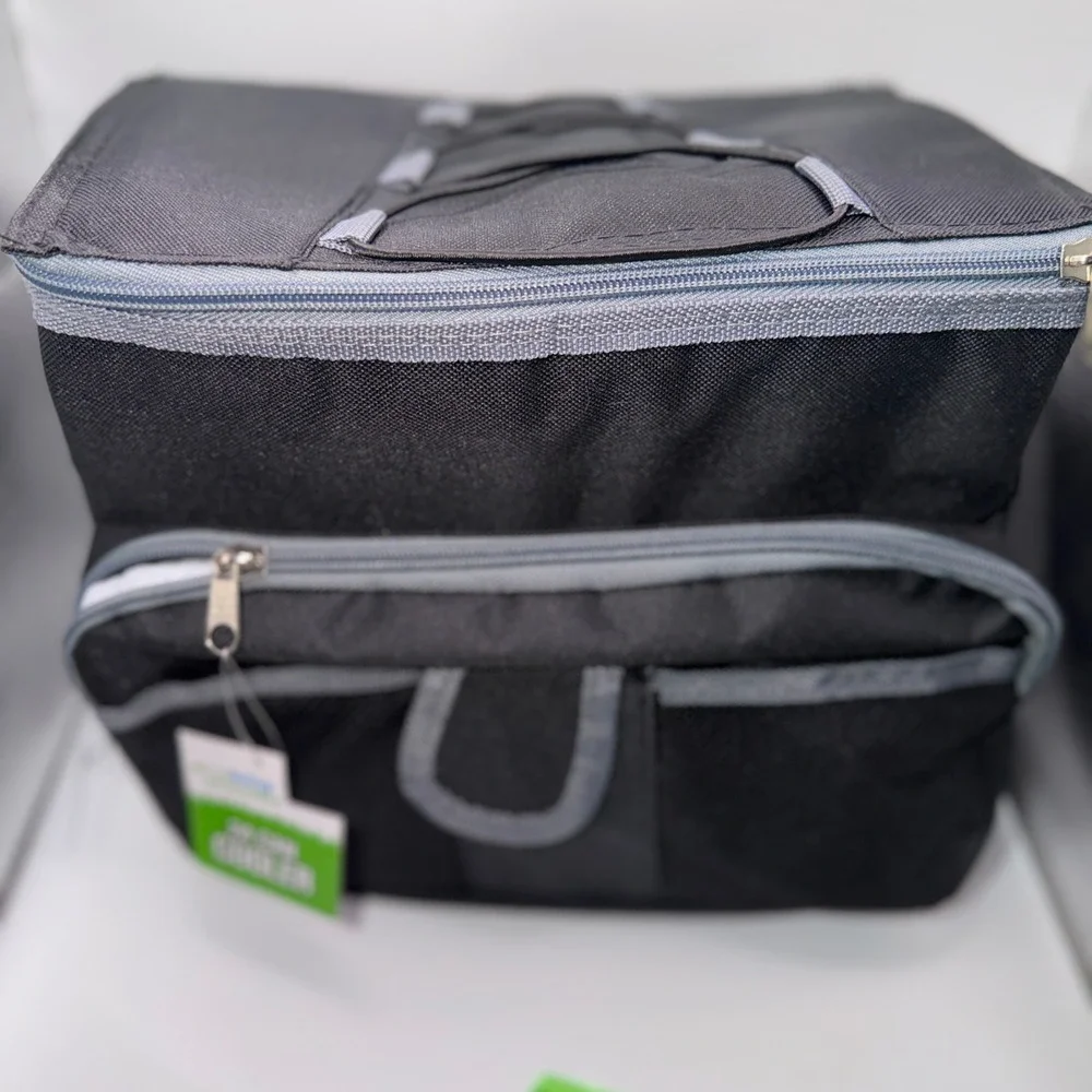 True Living Outdoors 24 Can Black Insulated Soft Sided Cooler Bag Picnic Camping